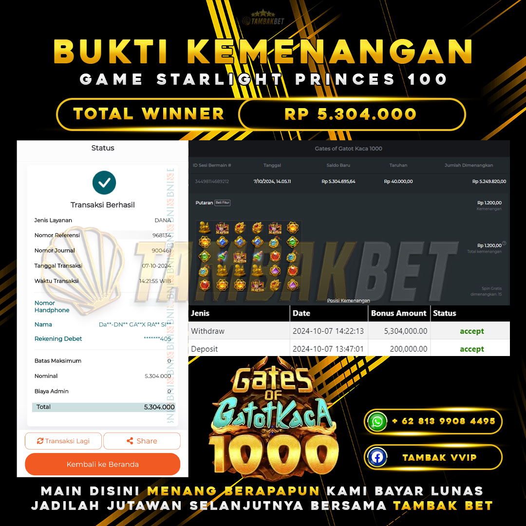 BUKTI JACKPOT SLOT TAMBAKBET